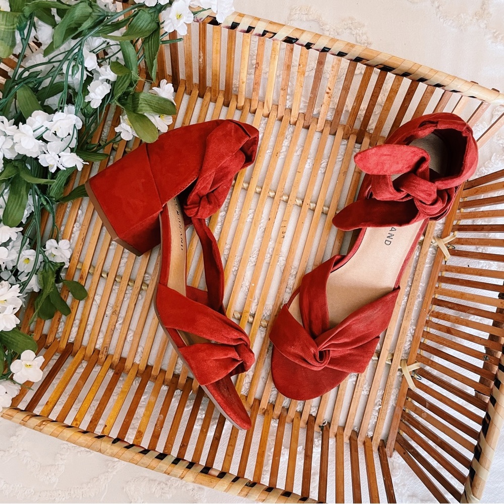 Lucky Brand Red Heeled Sandals sz 9.5